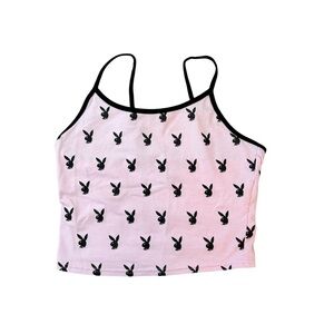 Playboy Light Pink Top with Black Bunny Design